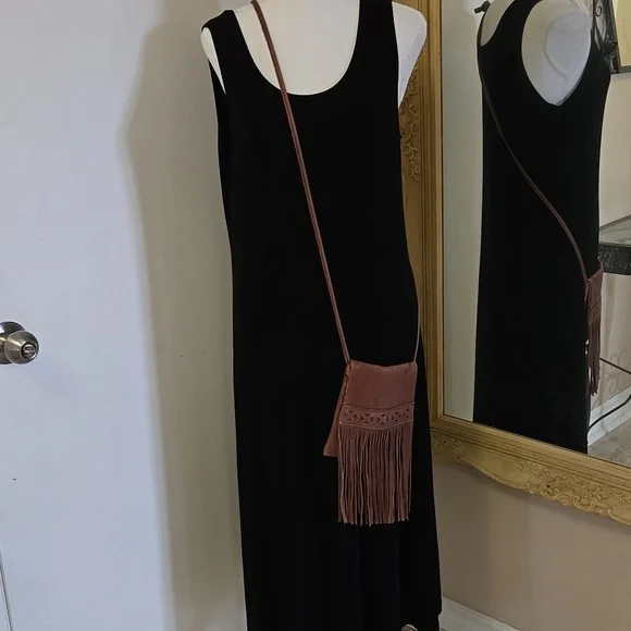 Vintage Pebbled Leather fringed Crossbody Bag EUC - Picture 2 of 9